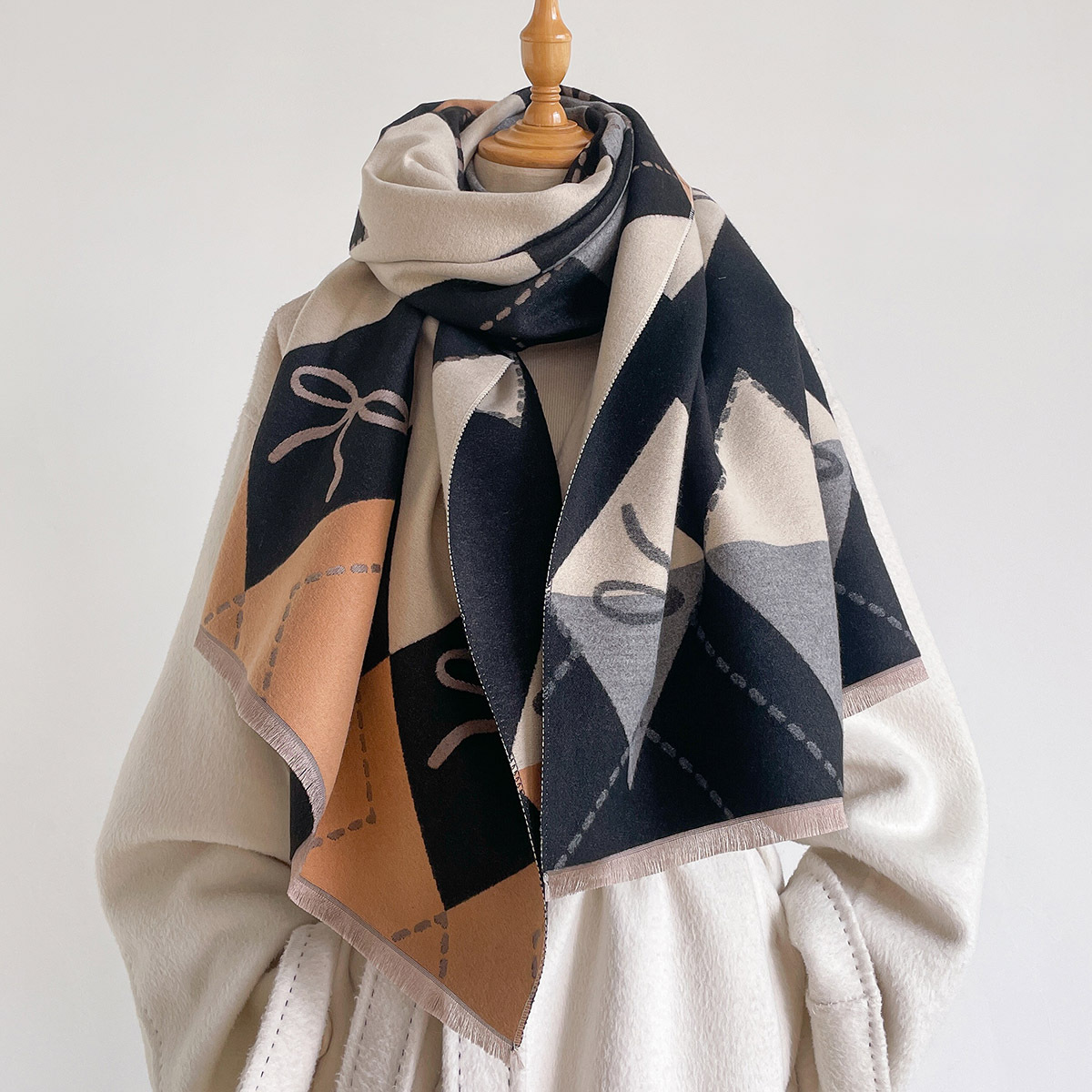 Women Imitation Cashmere Scarf - Pashmina Wrap Large ulasan dan harga