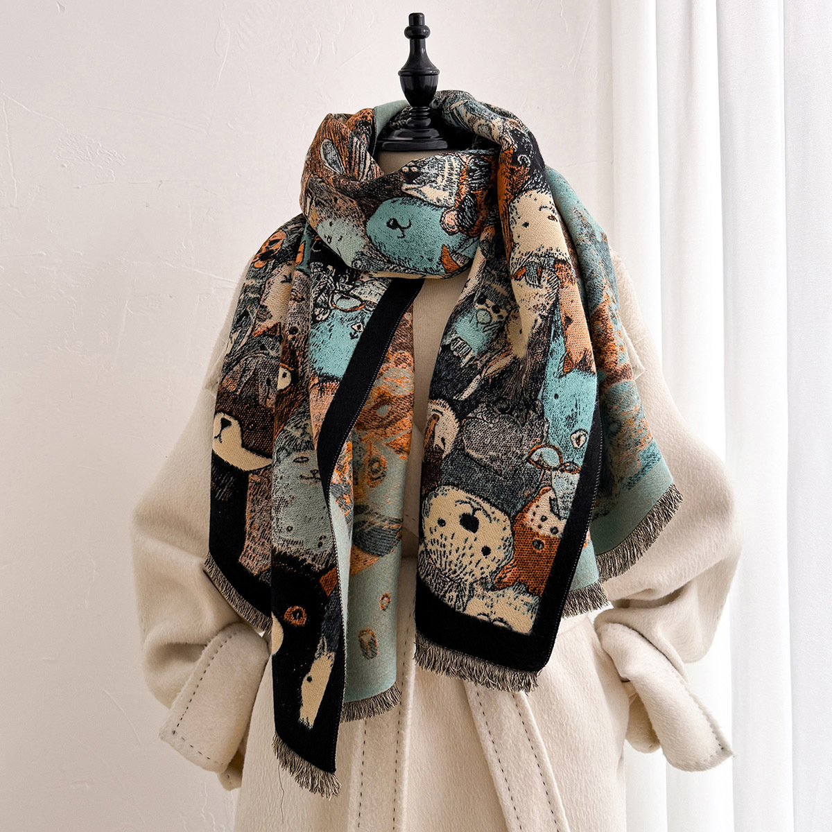 Women Imitation Cashmere Scarf - Woven Scarf Blanket ulasan dan harga