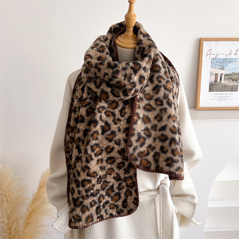 Autumn Winter Leopard Scarf Wo - Woven Scarf Blanket ulasan dan harga
