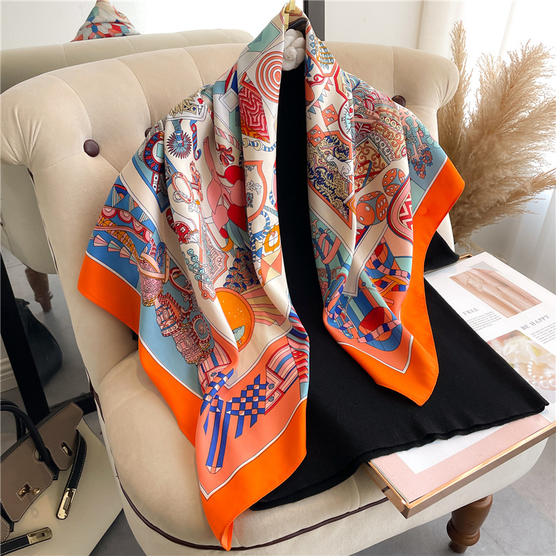 2026 New Square Twill Silk Sca - Head Wrap Turban ulasan dan harga