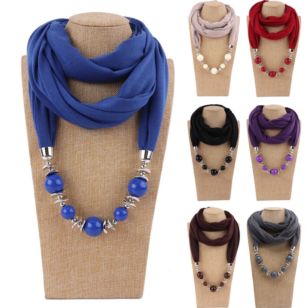 Fashion Chiffon Scarf Solid Co - Infinity Scarf Knit ulasan dan harga