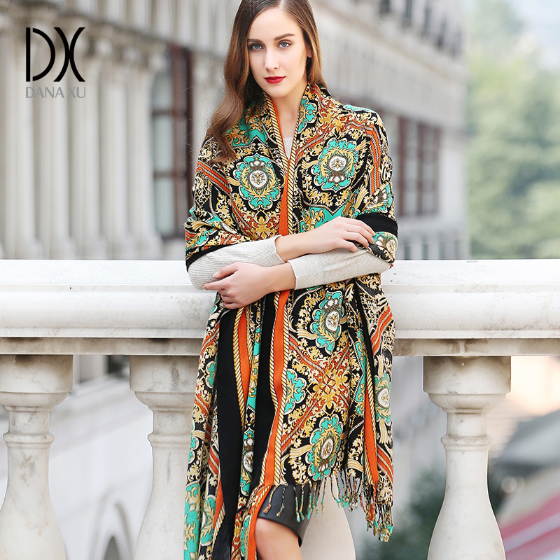 DANA XU 100% Wool Large Shawl  - Pashmina Wrap Large ulasan dan harga