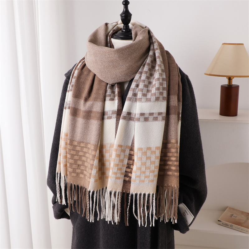 Luxury Brand Cashmere Women Pl - Woven Scarf Blanket ulasan dan harga