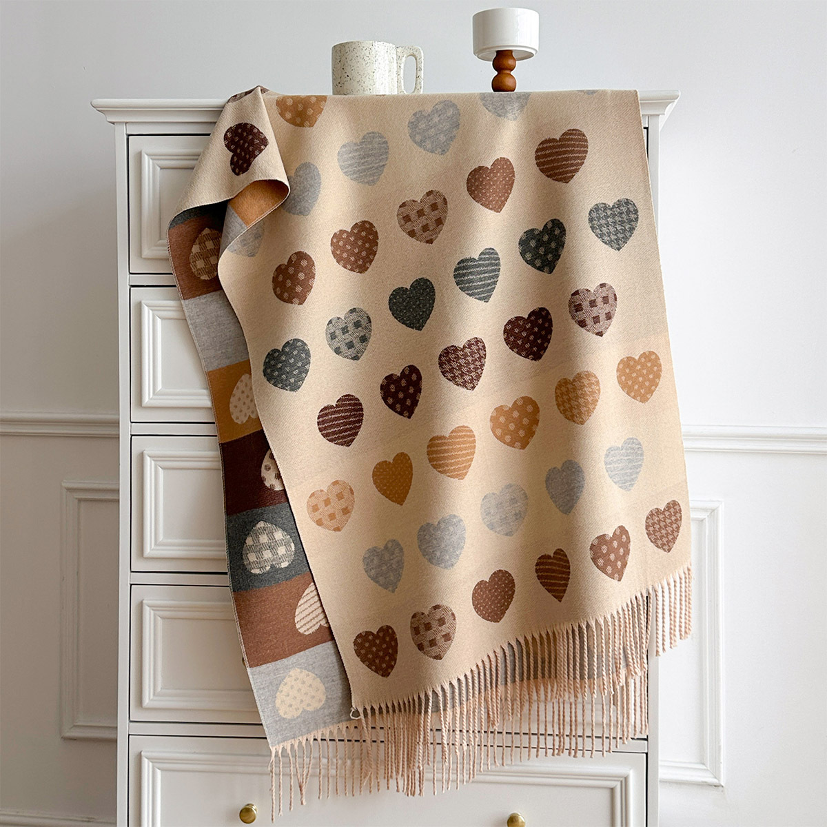 Women Imitation Cashmere Scarf - Pashmina Wrap Large ulasan dan harga