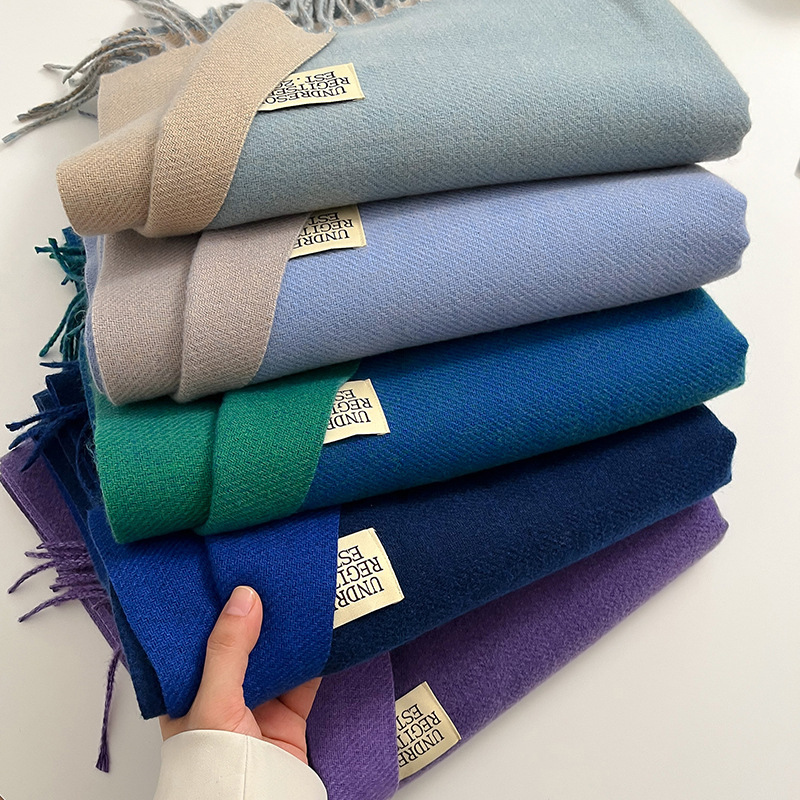Fashion Solid Cashmere Warm Sc - Woven Scarf Blanket ulasan dan harga