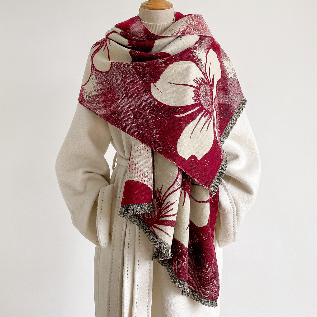 Women Imitation Cashmere Scarf - Pashmina Wrap Large ulasan dan harga