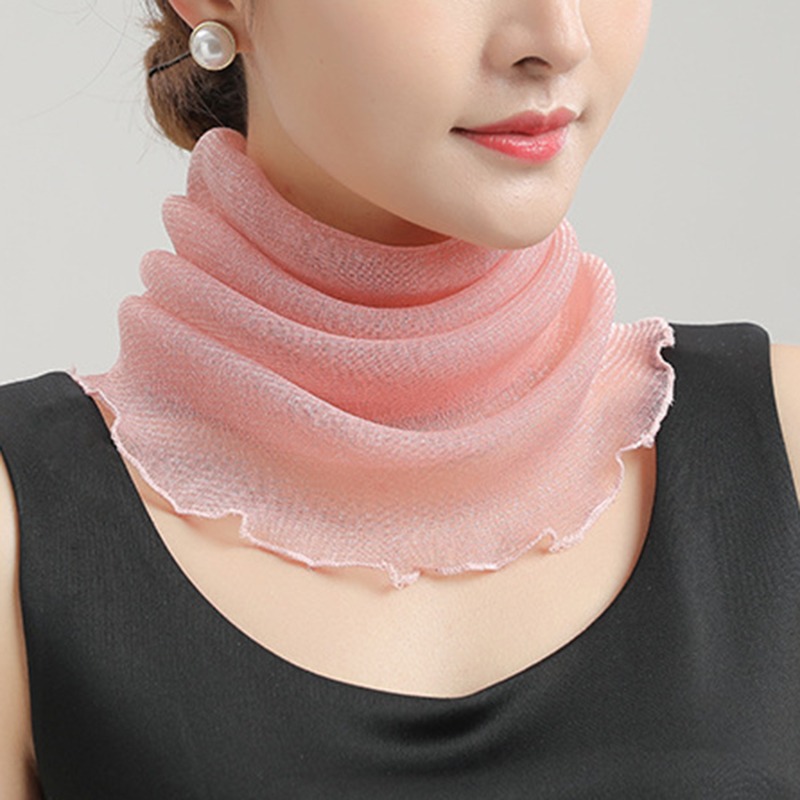 Spring Summer Chiffon Neck Col - Ascot Neck Scarf ulasan dan harga