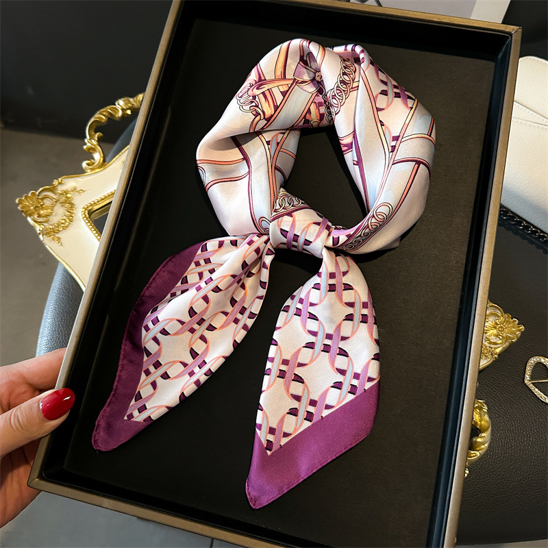 Luxury Female Square Scarf Cha - Silk Neck Scarf ulasan dan harga